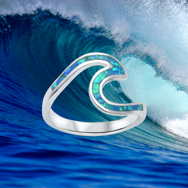 Ride the Wave Opal Ring Silver