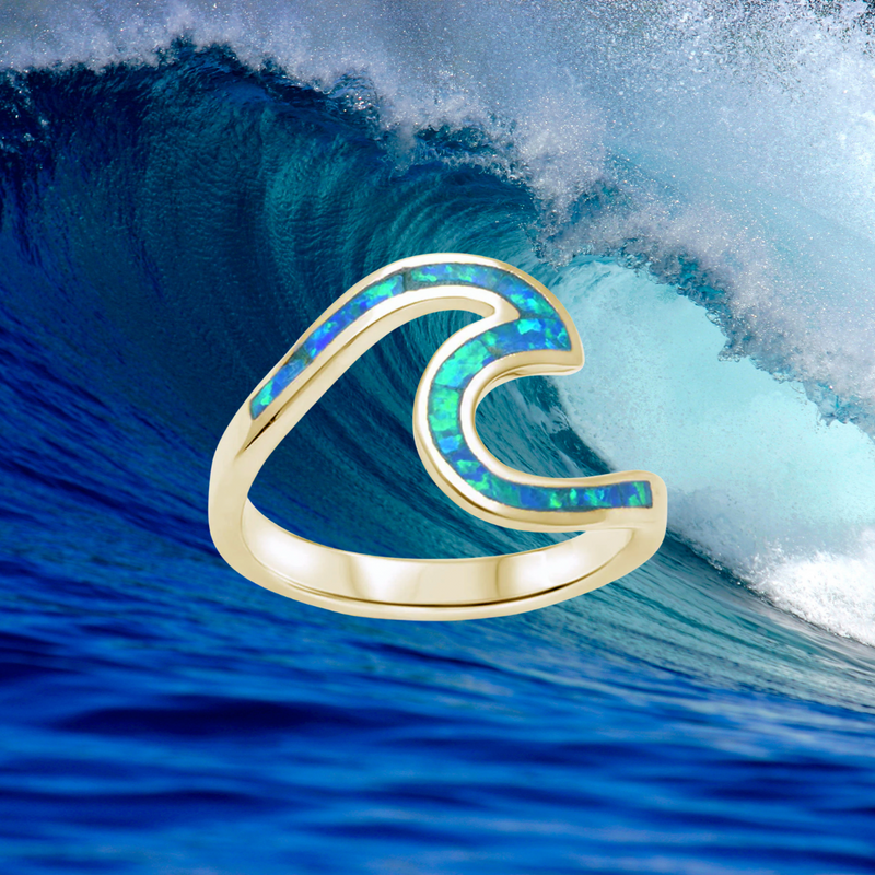 Ride the Wave Opal Ring Gold