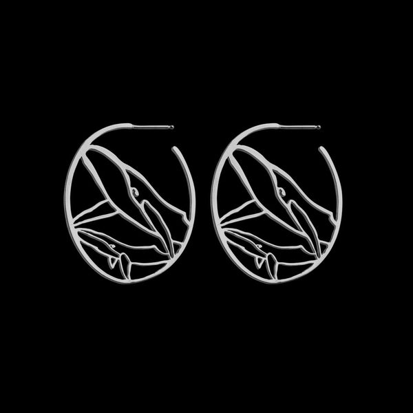 Echelon Whale Earrings - Silver